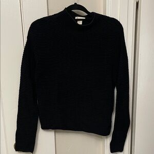 H&M Black Ribbed Turtleneck Sweater